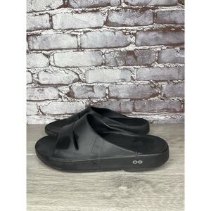 OOFOS OOAHH Black Rubber Recovery Comfort Slides Sandals Men Sz 43EU/10M US